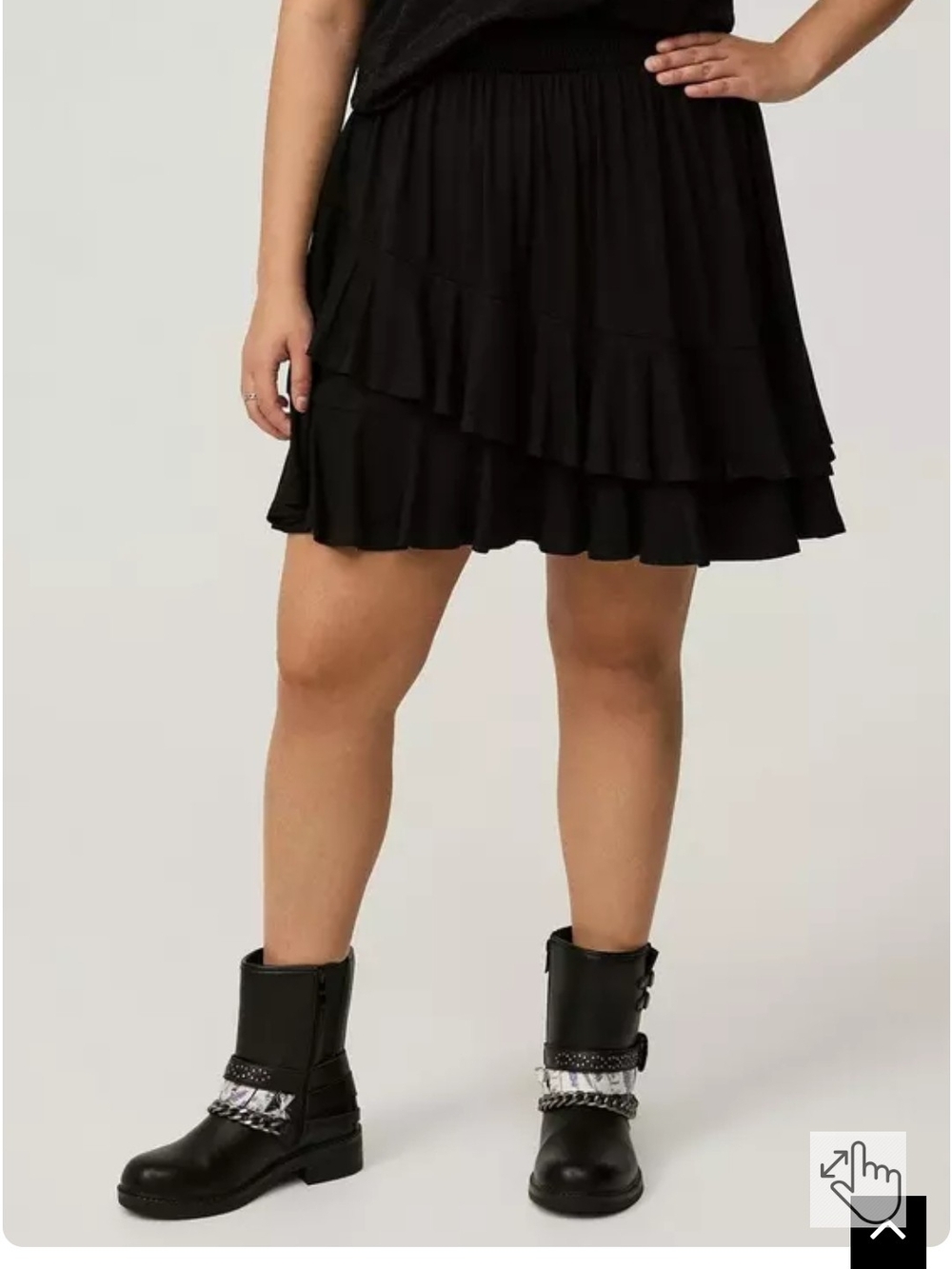 Torrid NEW Plus Size 3x: Black Asymmetrical Tiered Ruffle Mini Skirt